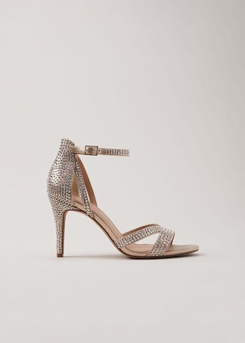 Phase Eight Silver Sparkly Open Toe Heels Silver Australia | FQ1583476